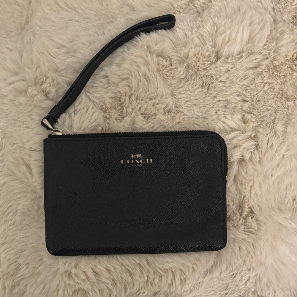 Coach Black Leather Wristlet